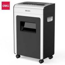 得力（deli）9913电动离子净碎纸机 4级碎纸 15L容量 家用办公大功率颗粒低噪音型粉碎机 黑色